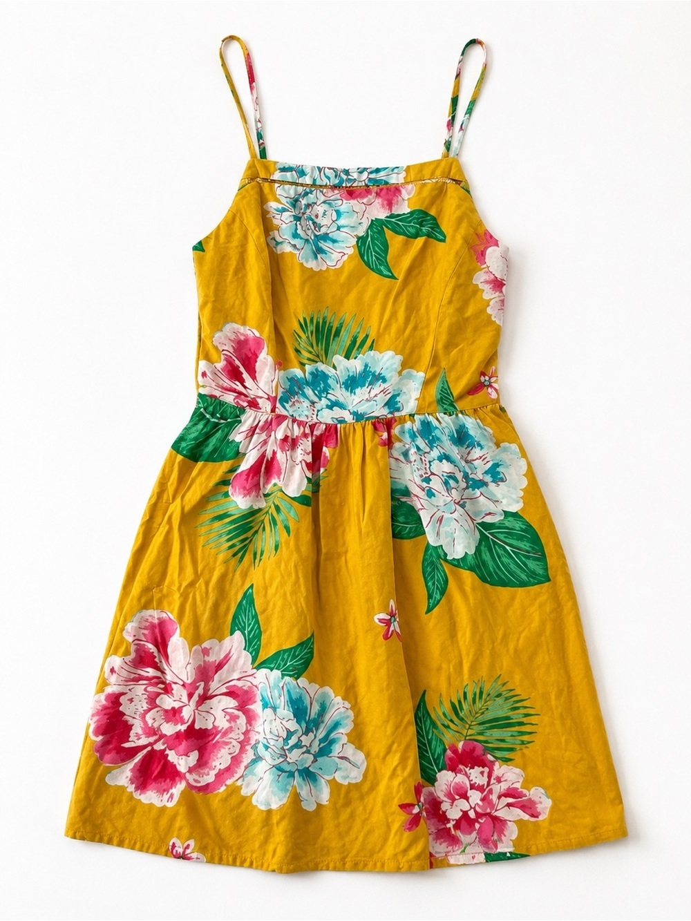 Old Navy Yellow Floral Mini Dress Sz small